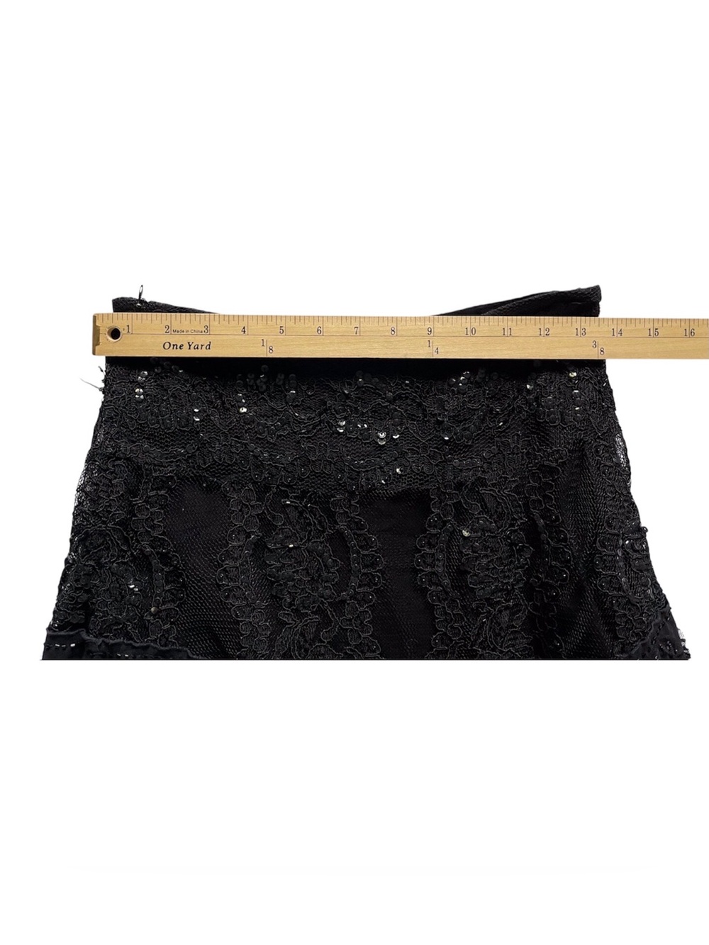 Lillie Rubin Black Sequin Lace Maxi Women's Skirt, 2 - Picture 8 of 11